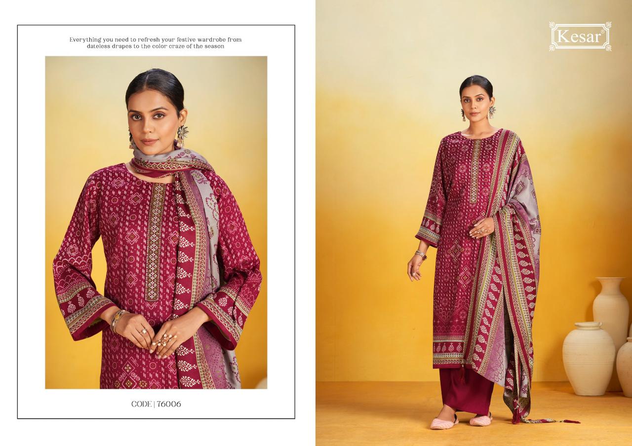 76001-76006 Shahin Kesar Pashmina Suits Wholesale Price