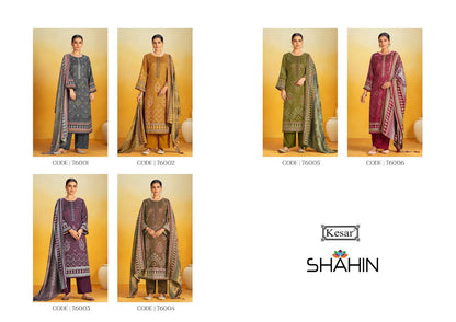 76001-76006 Shahin Kesar Pashmina Suits Wholesale Price