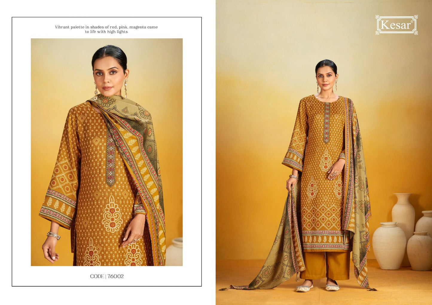 76001-76006 Shahin Kesar Pashmina Suits Wholesale Price