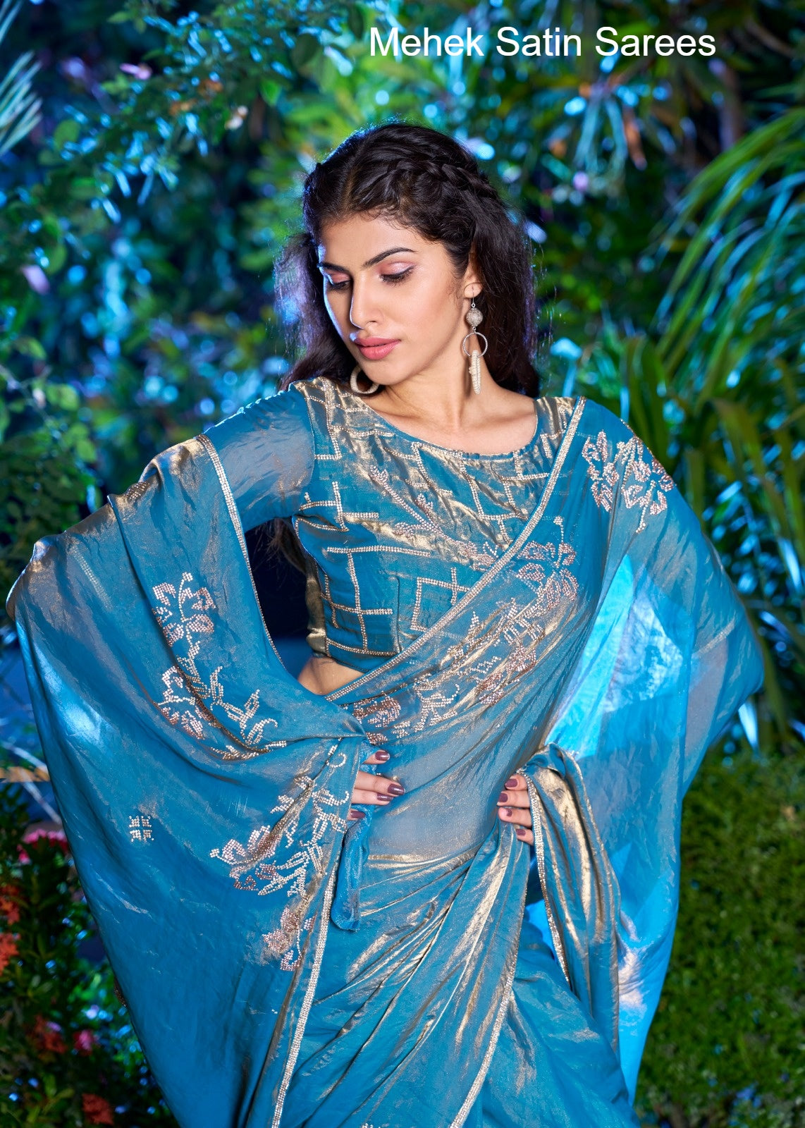 764A To 764D Mehek Satin Sarees Supplier Ahmedabad