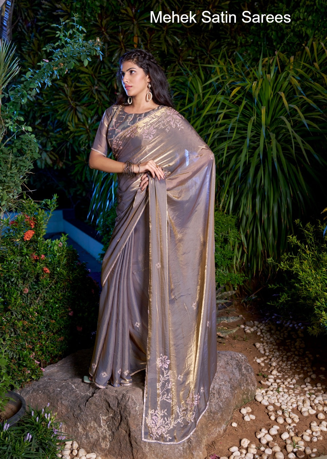 764A To 764D Mehek Satin Sarees Supplier Ahmedabad
