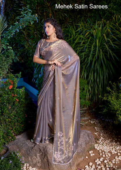 764A To 764D Mehek Satin Sarees Supplier Ahmedabad