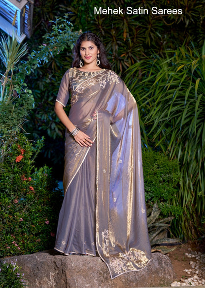 764A To 764D Mehek Satin Sarees Supplier Ahmedabad