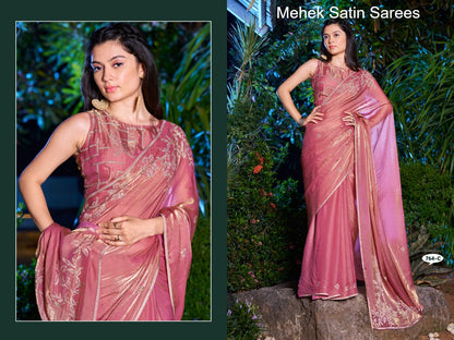 764A To 764D Mehek Satin Sarees Supplier Ahmedabad