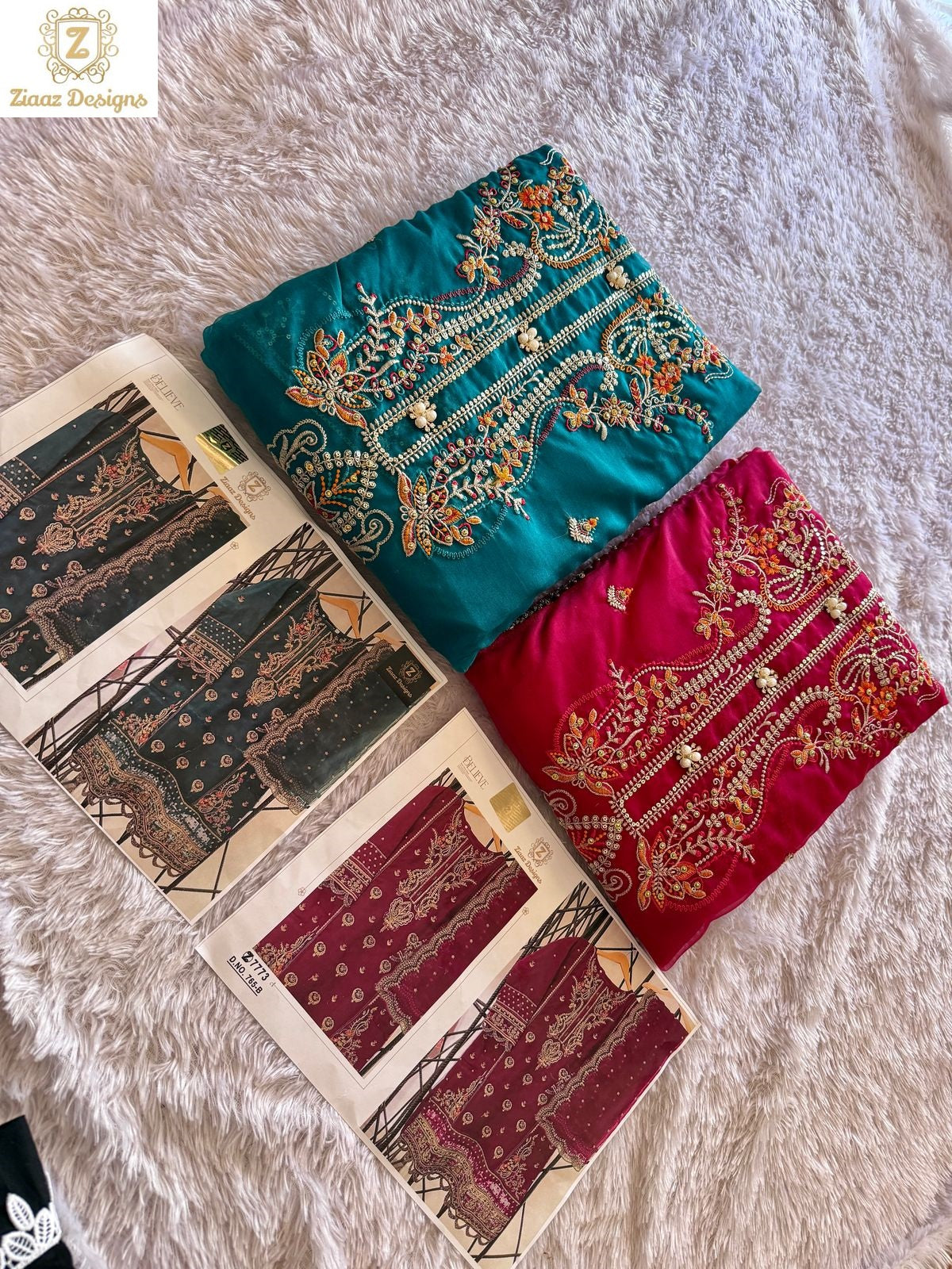 765Ab Ziaaz Designs Organza Pakistani Salwar Suits Exporter India