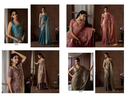 767Abcd Mehek Satin Silk Sarees Manufacturer Ahmedabad