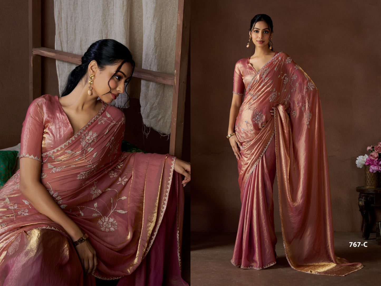 767Abcd Mehek Satin Silk Sarees Manufacturer Ahmedabad