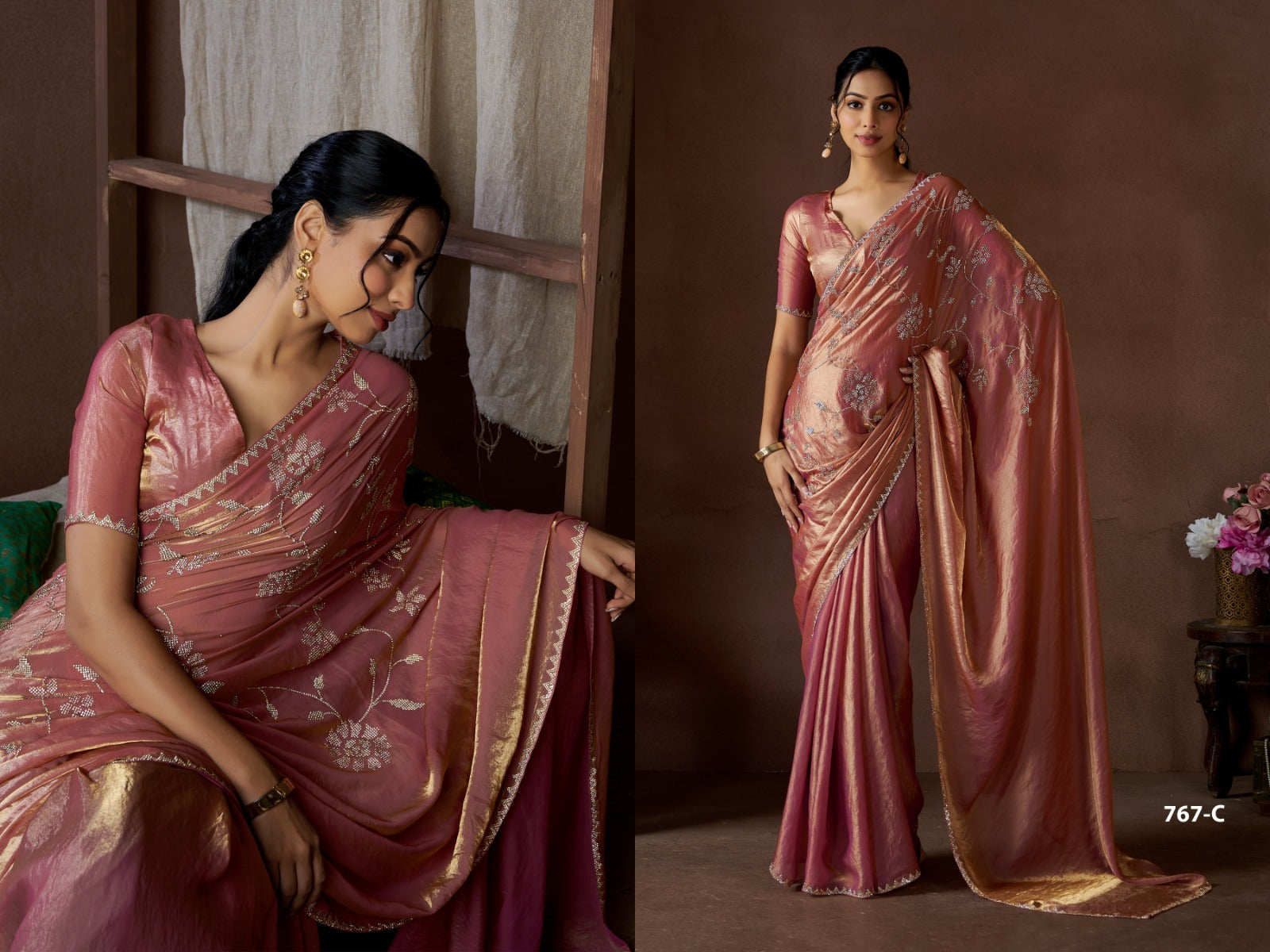 767Abcd Mehek Satin Silk Sarees Manufacturer Ahmedabad