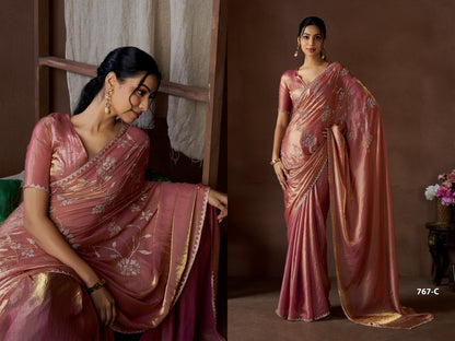 767Abcd Mehek Satin Silk Sarees Manufacturer Ahmedabad