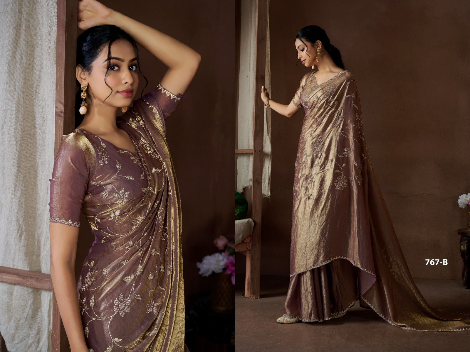 767Abcd Mehek Satin Silk Sarees Manufacturer Ahmedabad