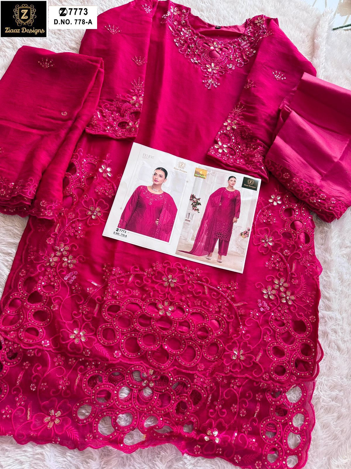 778Abcd Ziaaz Designs Pure Crinckle Chiffon Pakistani Salwar Suits Supplier Gujarat