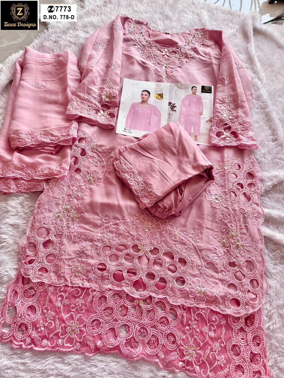 778Abcd Ziaaz Designs Pure Crinckle Chiffon Pakistani Salwar Suits Supplier Gujarat