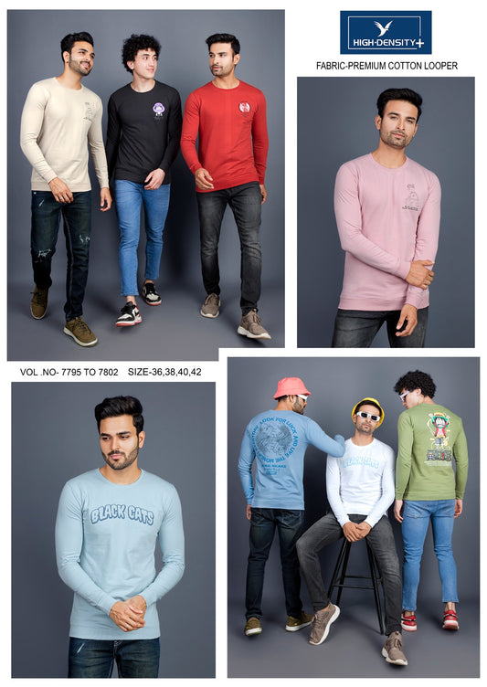 7795-7802 High Density Cotton Looper Mens Tshirts