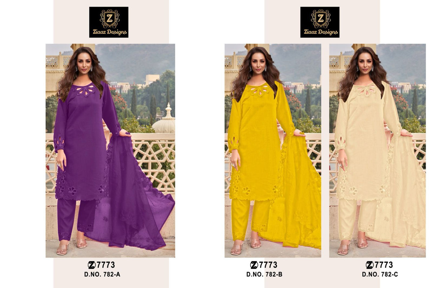 782Abc Ziaaz Designs Chinon Pakistani Salwar Suits Supplier Gujarat