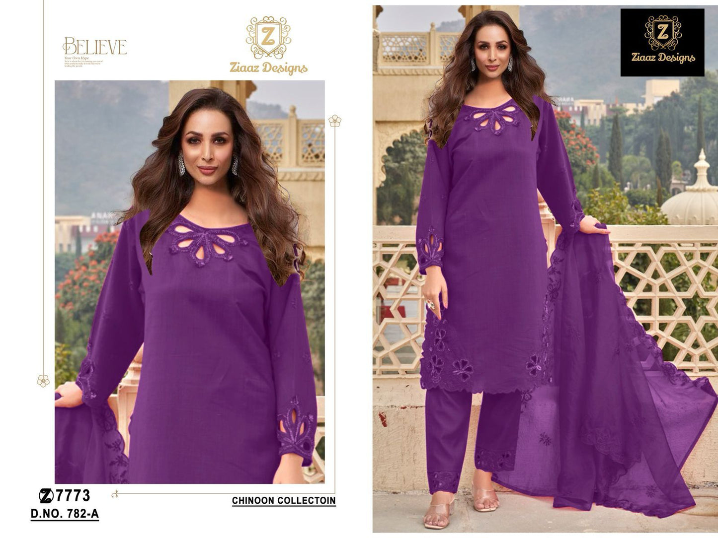 782Abc Ziaaz Designs Chinon Pakistani Salwar Suits Supplier Gujarat