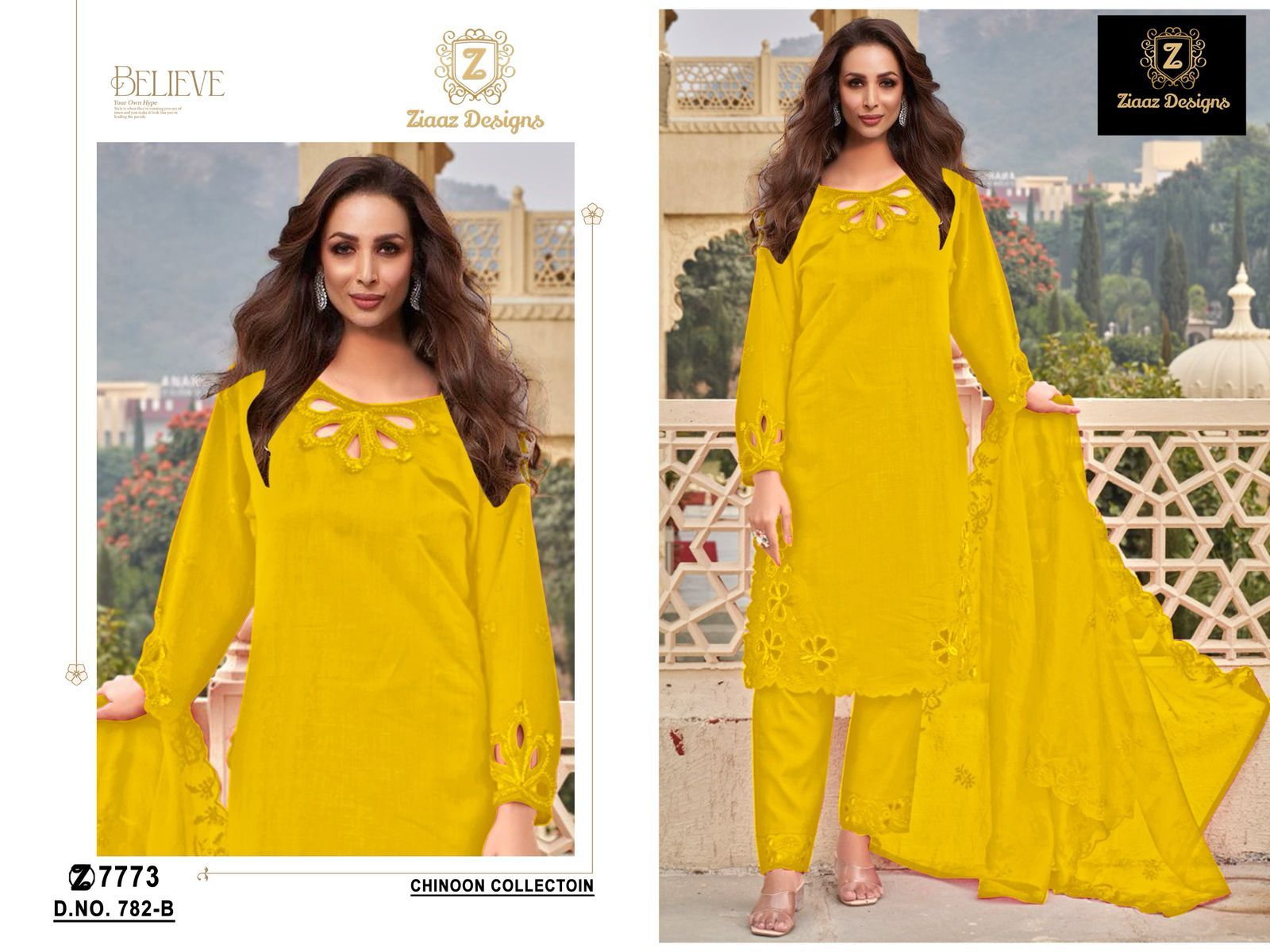 782Abc Ziaaz Designs Chinon Pakistani Salwar Suits Supplier Gujarat