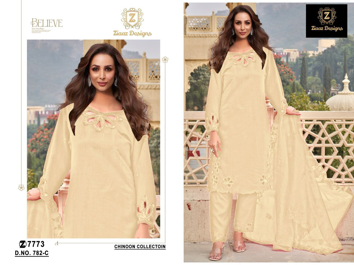 782Abc Ziaaz Designs Chinon Pakistani Salwar Suits Supplier Gujarat