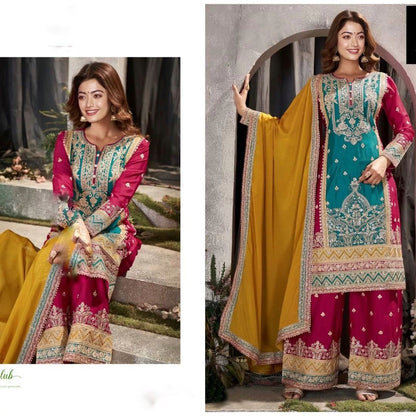 799 Aarohi Faux Georgette Readymade Plazzo Style Suits Wholesale Price