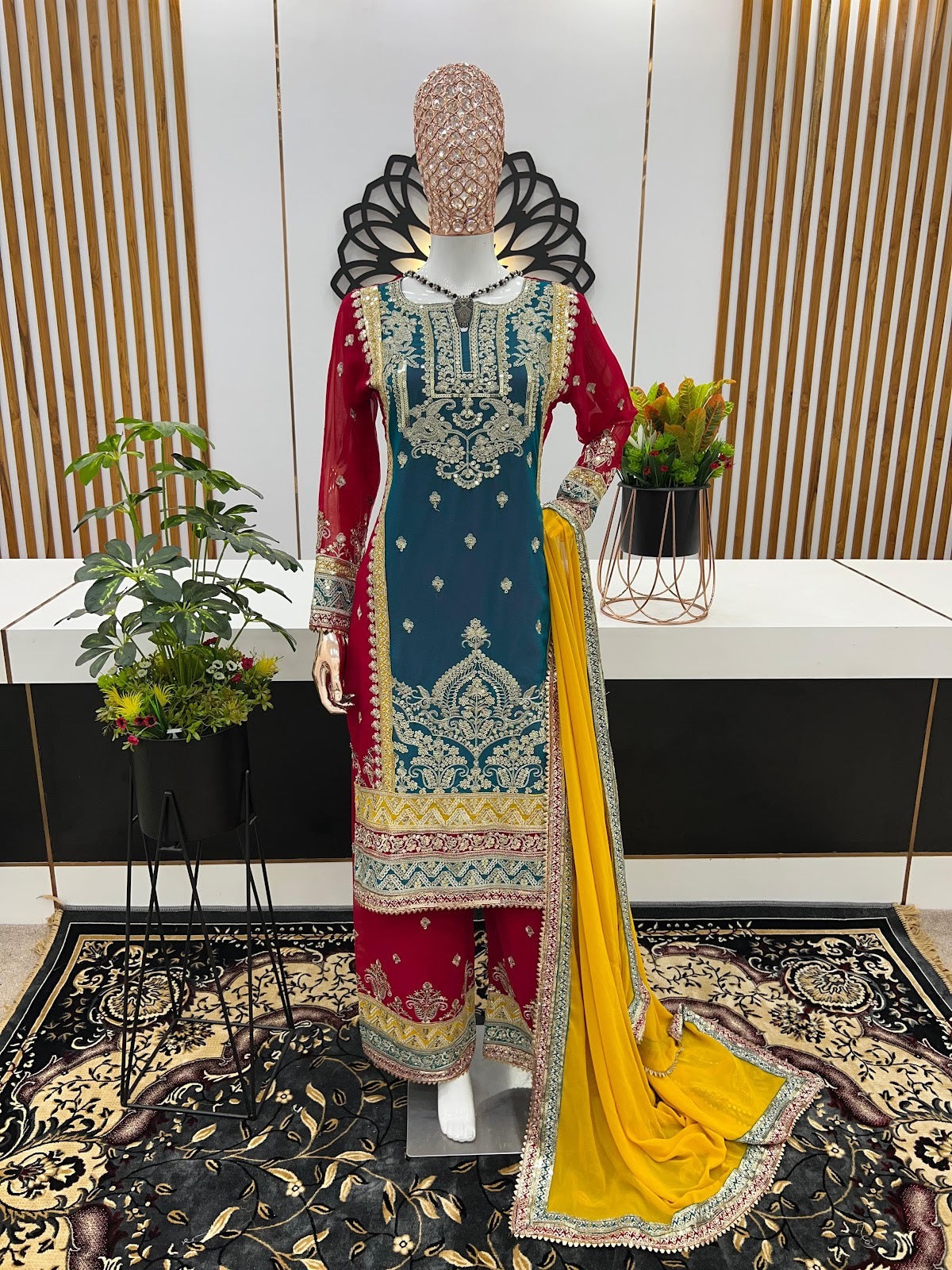 799 Aarohi Faux Georgette Readymade Plazzo Style Suits Wholesale Price