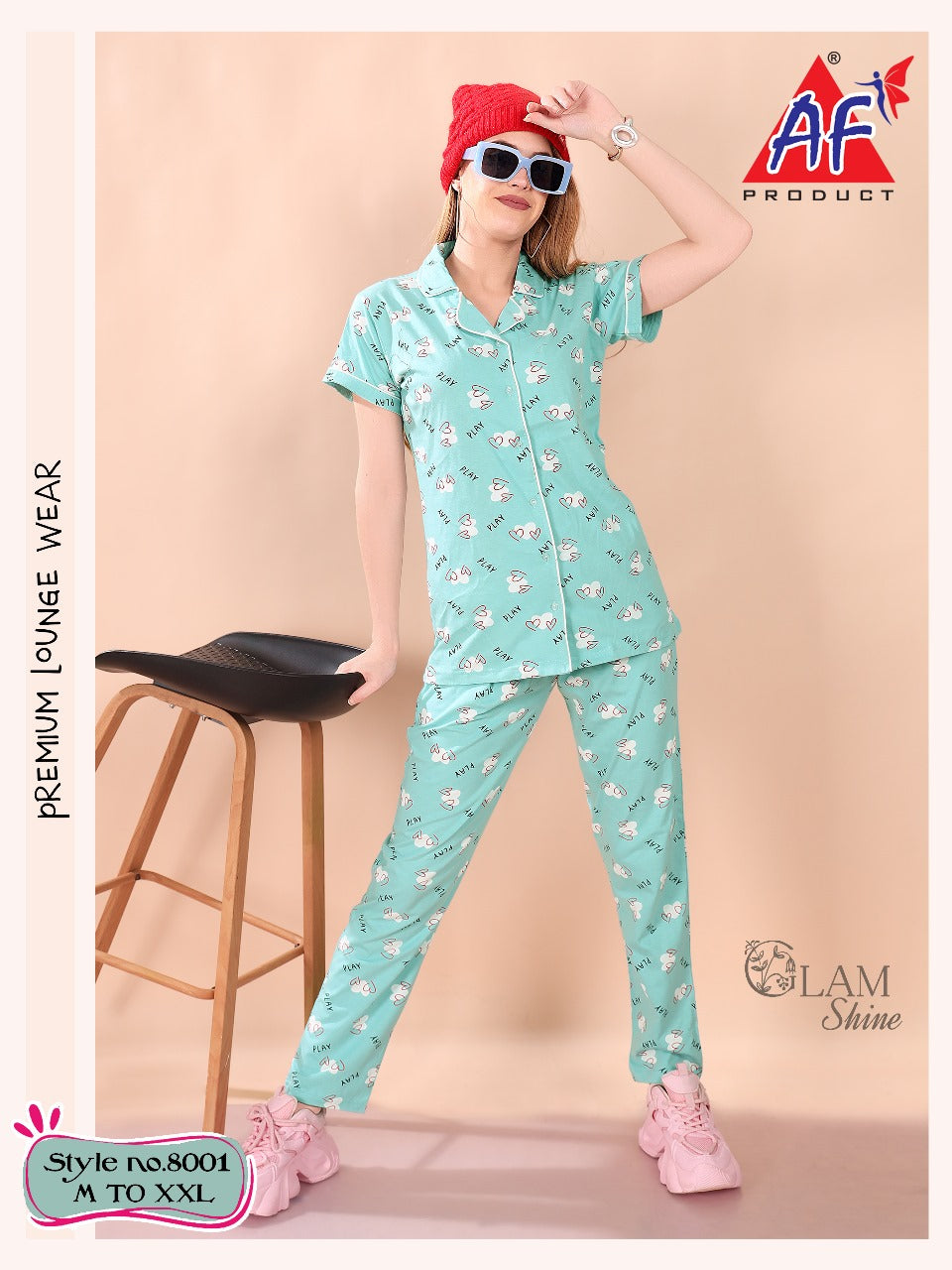 8001 Ajanta Fashion Cotton Collar Night Suits Exporter India