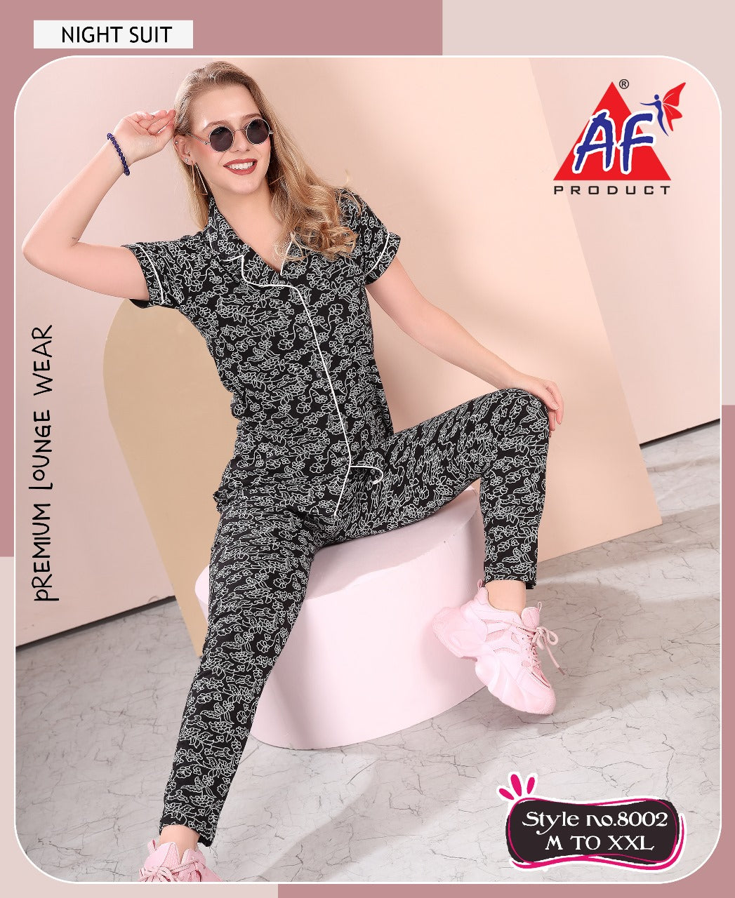 8002 Ajanta Fashion Cotton Collar Night Suits Wholesaler India