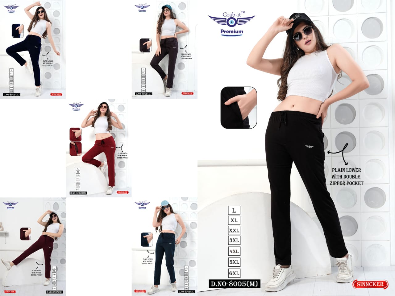 8005 M Grab It Sincker Women Track Pants Wholesaler Gujarat