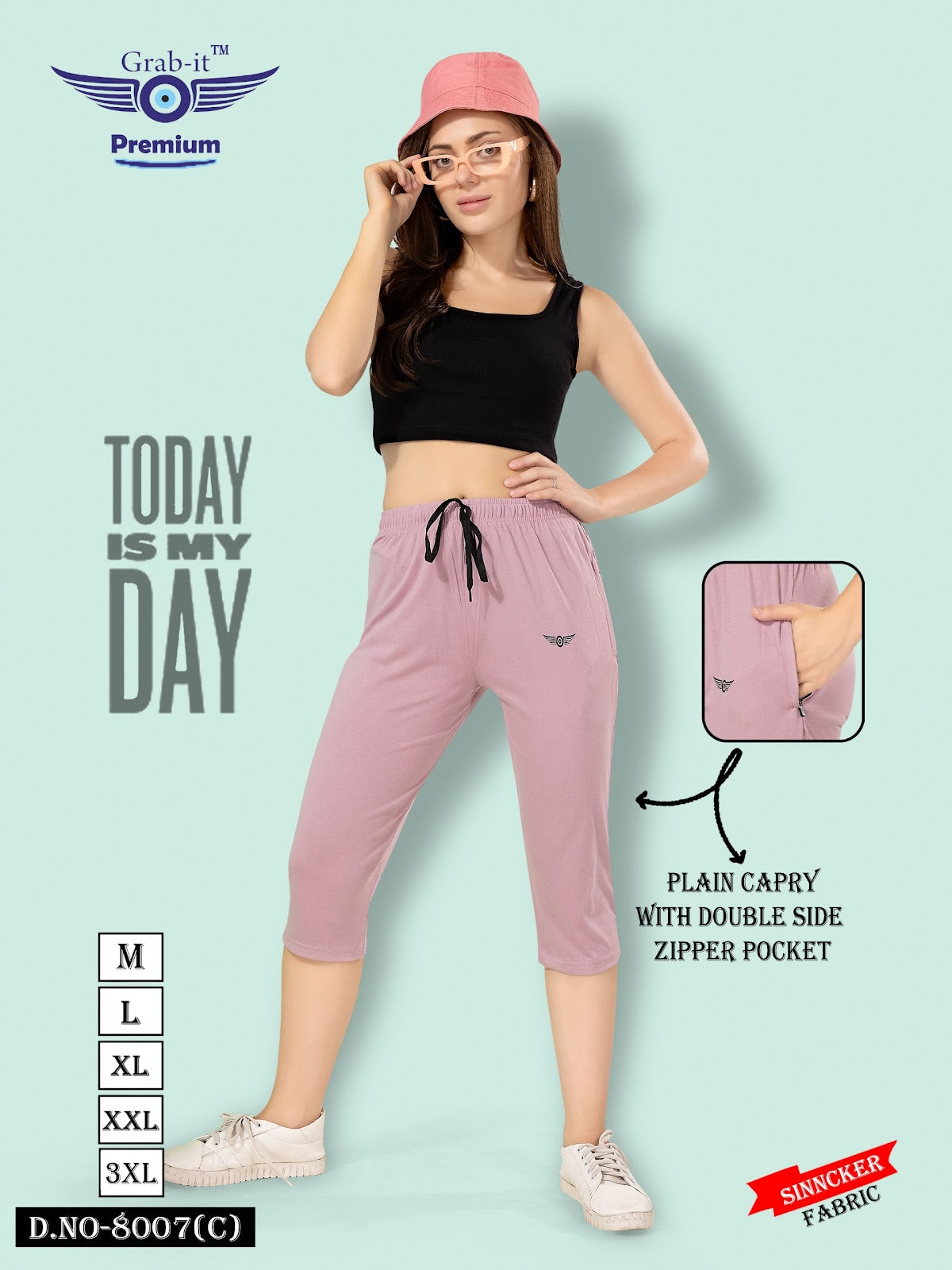 8007 C Grab It Sinker Womens Capri Exporter Gujarat