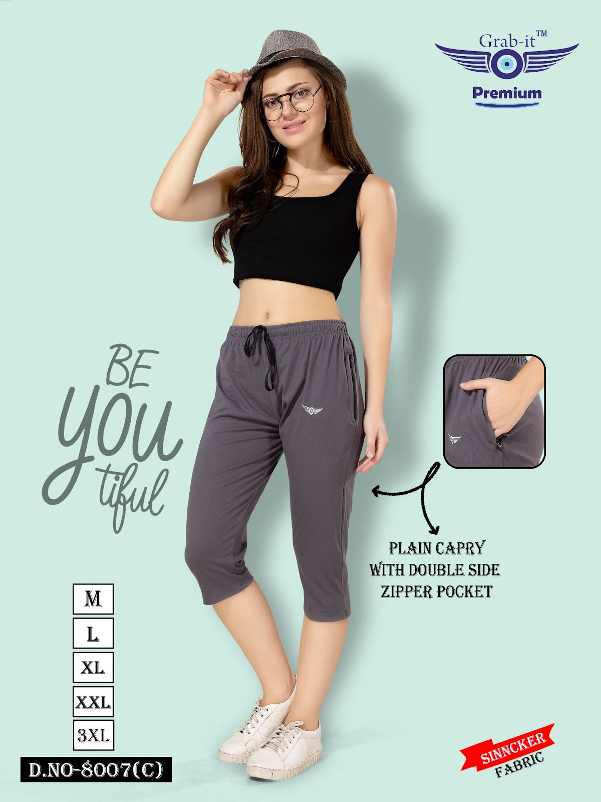 8007 C Grab It Sinker Womens Capri Exporter Gujarat