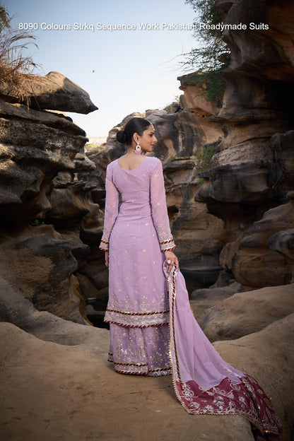 8090 Strkq Faux Georgette Pakistani Readymade Suits Wholesaler Ahmedabad