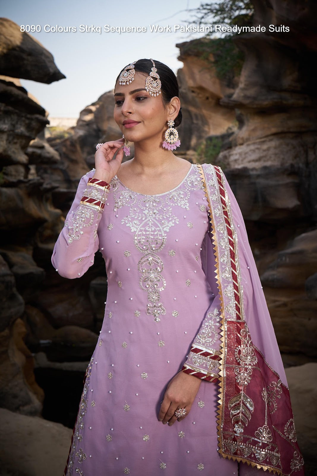 8090 Strkq Faux Georgette Pakistani Readymade Suits Wholesaler Ahmedabad