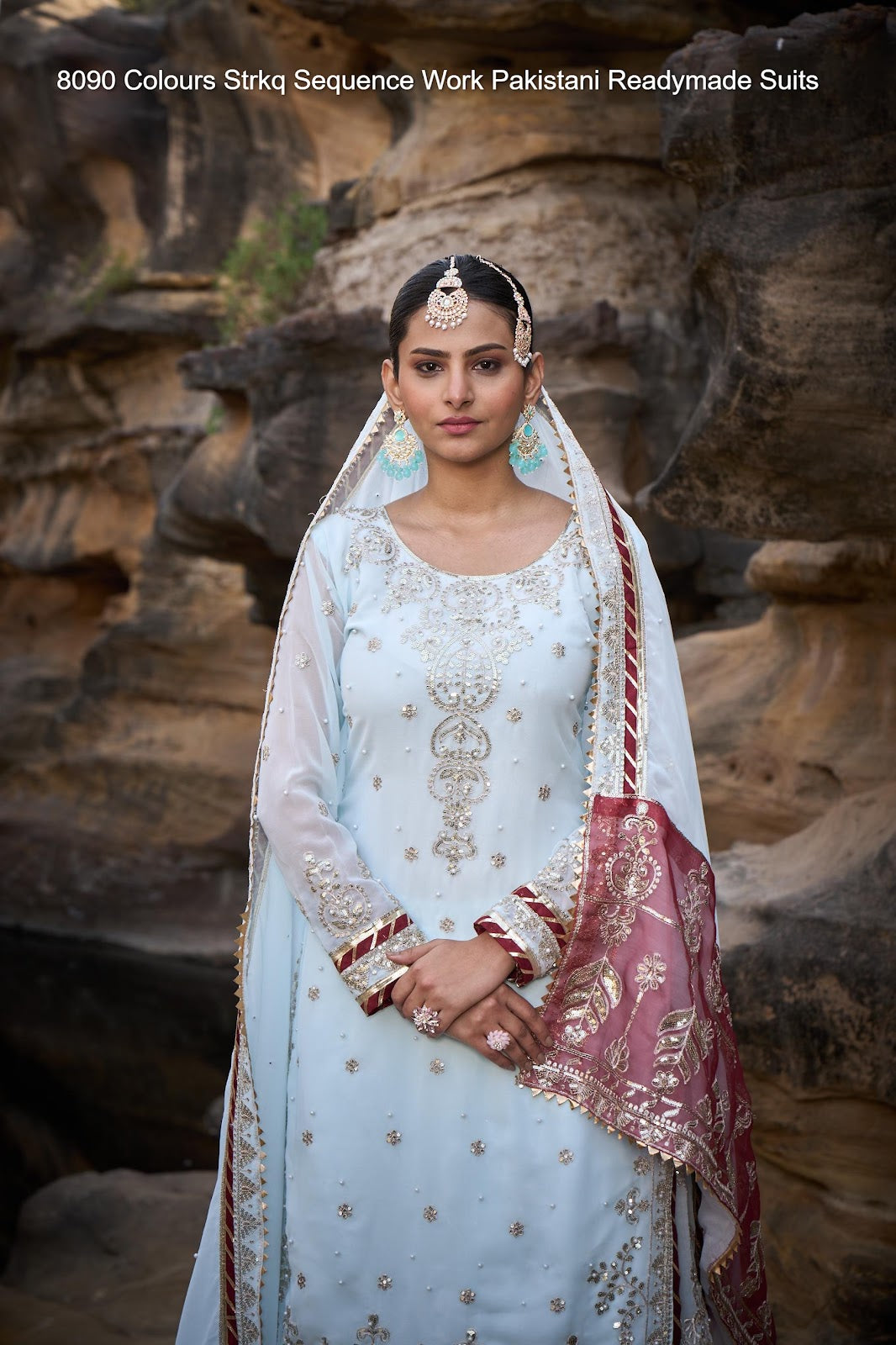 8090 Strkq Faux Georgette Pakistani Readymade Suits Wholesaler Ahmedabad