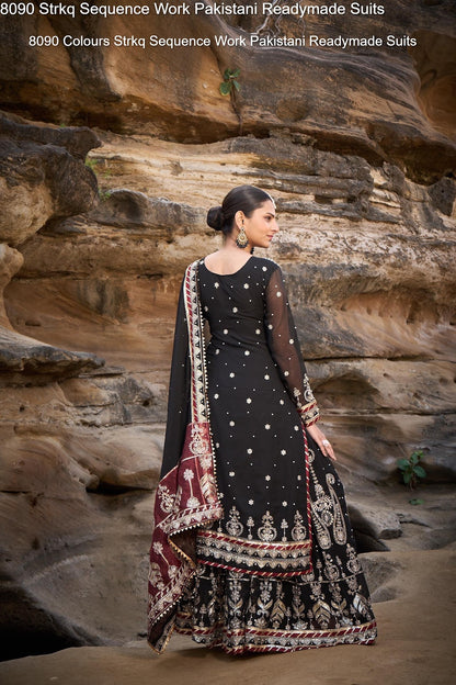 8090 Strkq Faux Georgette Pakistani Readymade Suits Wholesaler Ahmedabad