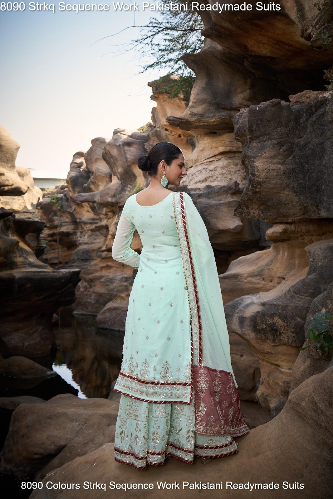 8090 Strkq Faux Georgette Pakistani Readymade Suits Wholesaler Ahmedabad