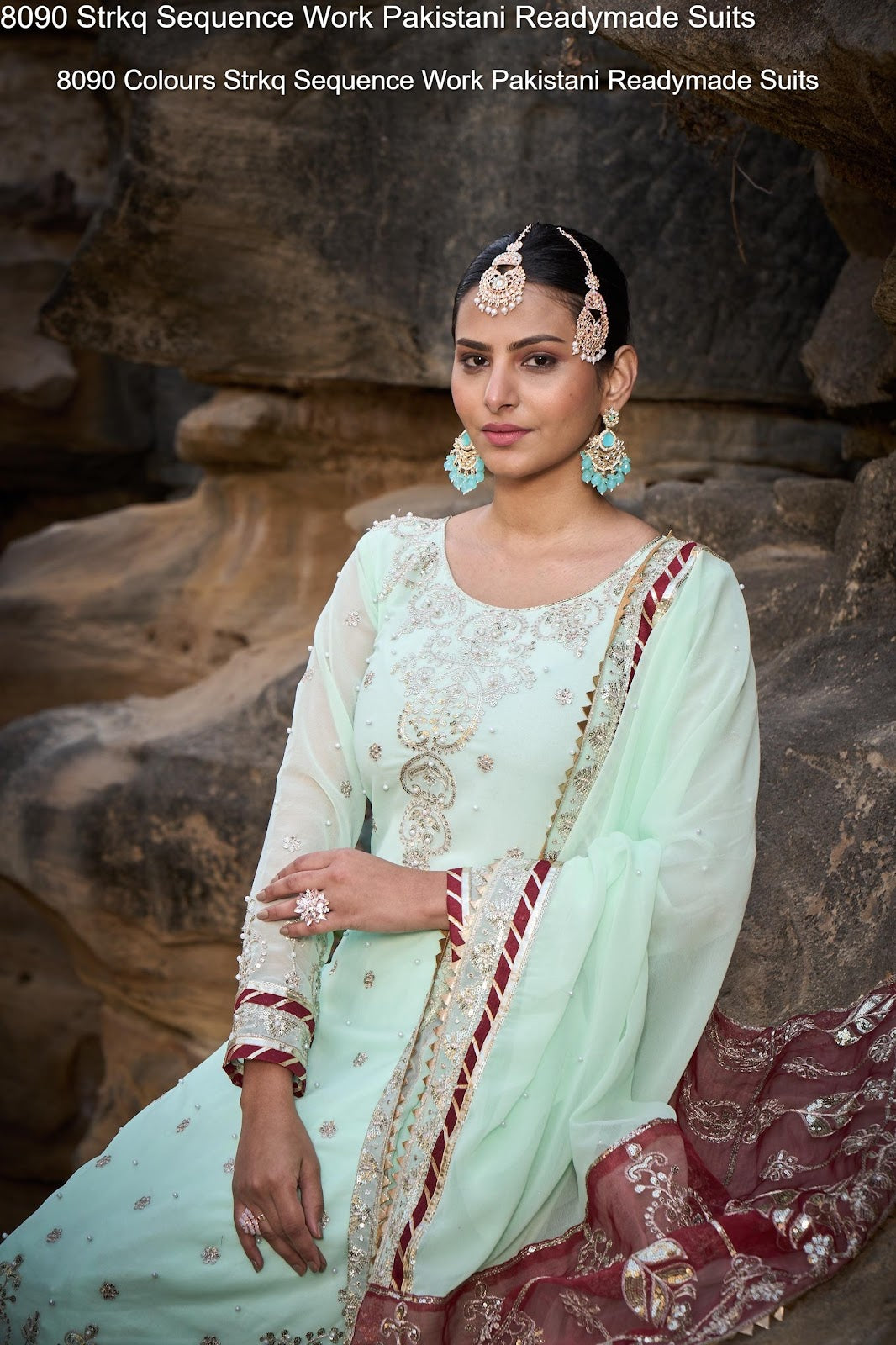 8090 Strkq Faux Georgette Pakistani Readymade Suits Wholesaler Ahmedabad