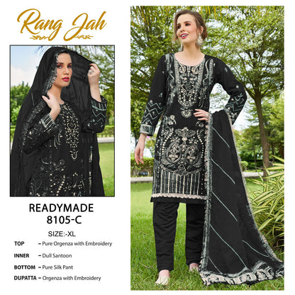 8105 Abcd Rang Jah Rawayat Organza Pakistani Readymade Suits Wholesaler India
