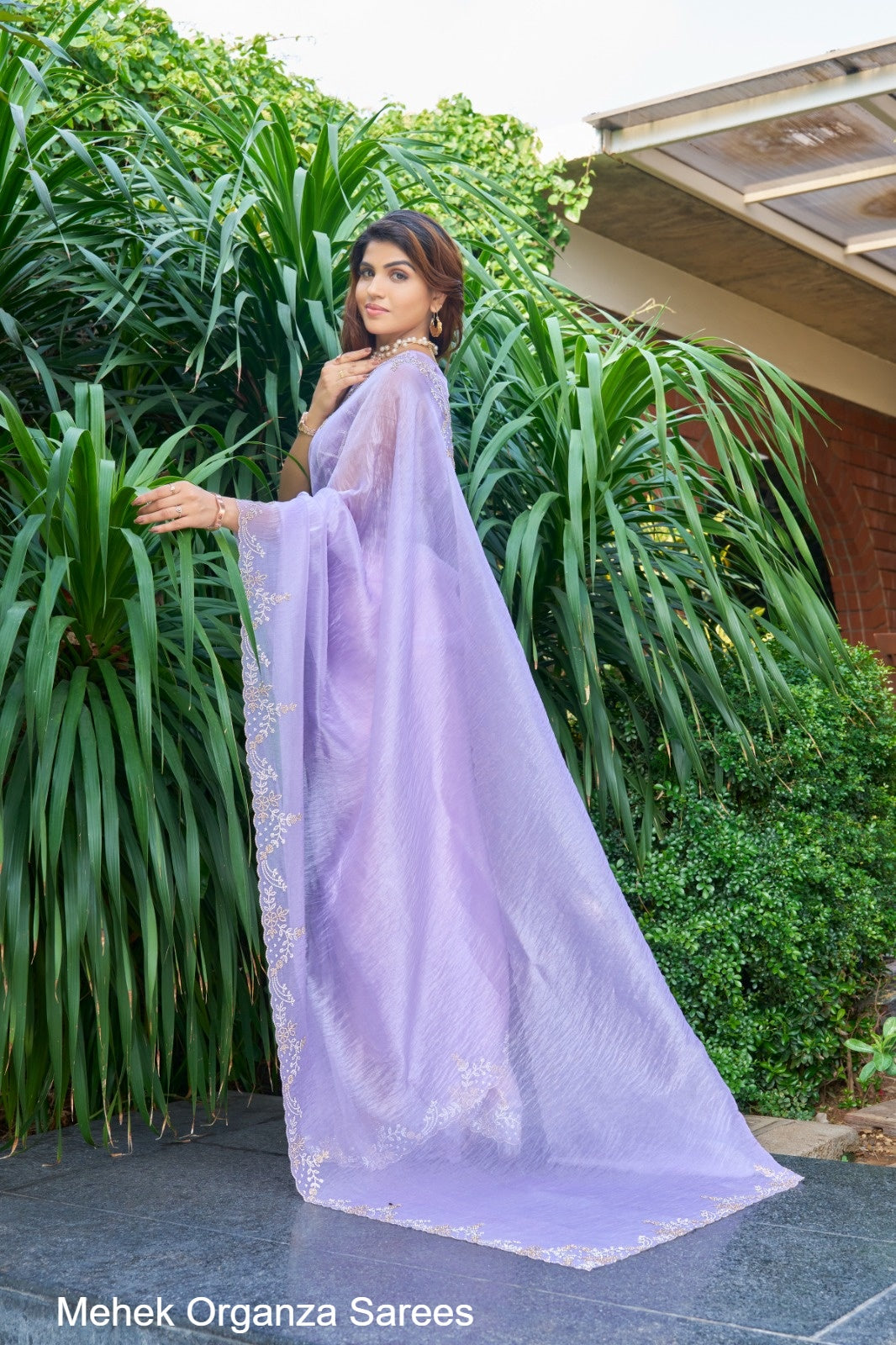 814A To 814E Mehek Organza Sarees Manufacturer Ahmedabad