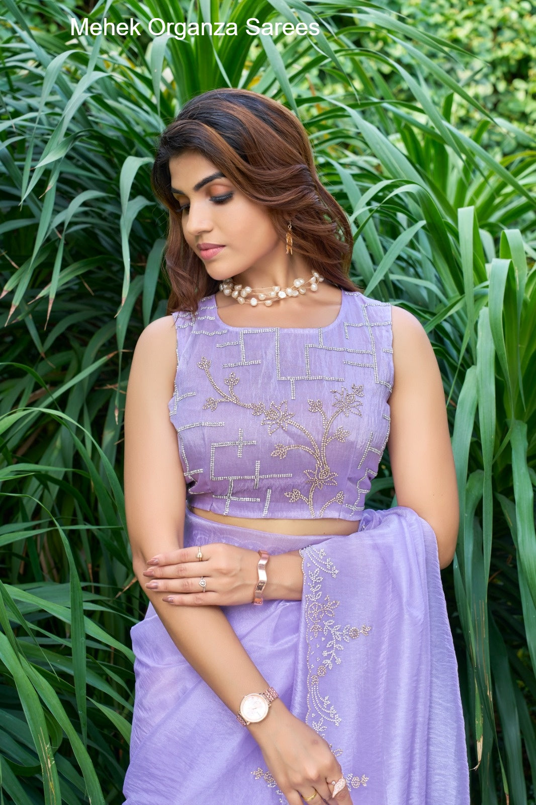 814A To 814E Mehek Organza Sarees Manufacturer Ahmedabad
