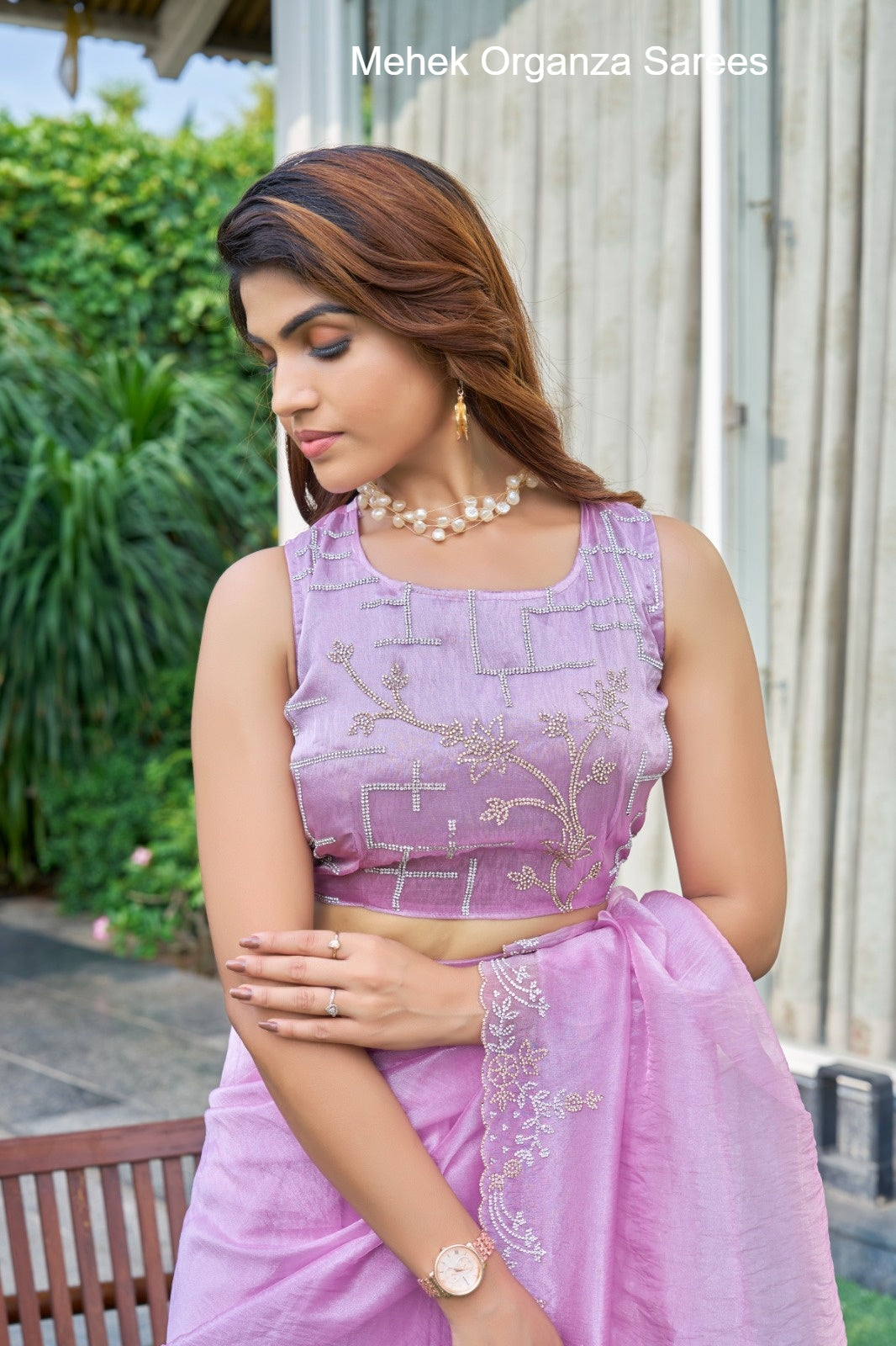 814A To 814E Mehek Organza Sarees Manufacturer Ahmedabad