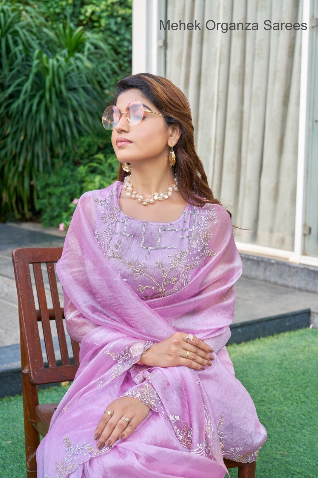 814A To 814E Mehek Organza Sarees Manufacturer Ahmedabad