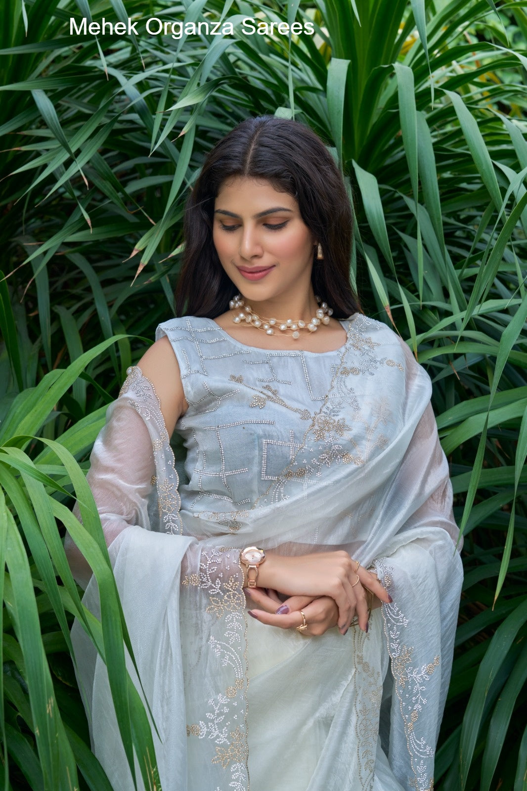 814A To 814E Mehek Organza Sarees Manufacturer Ahmedabad