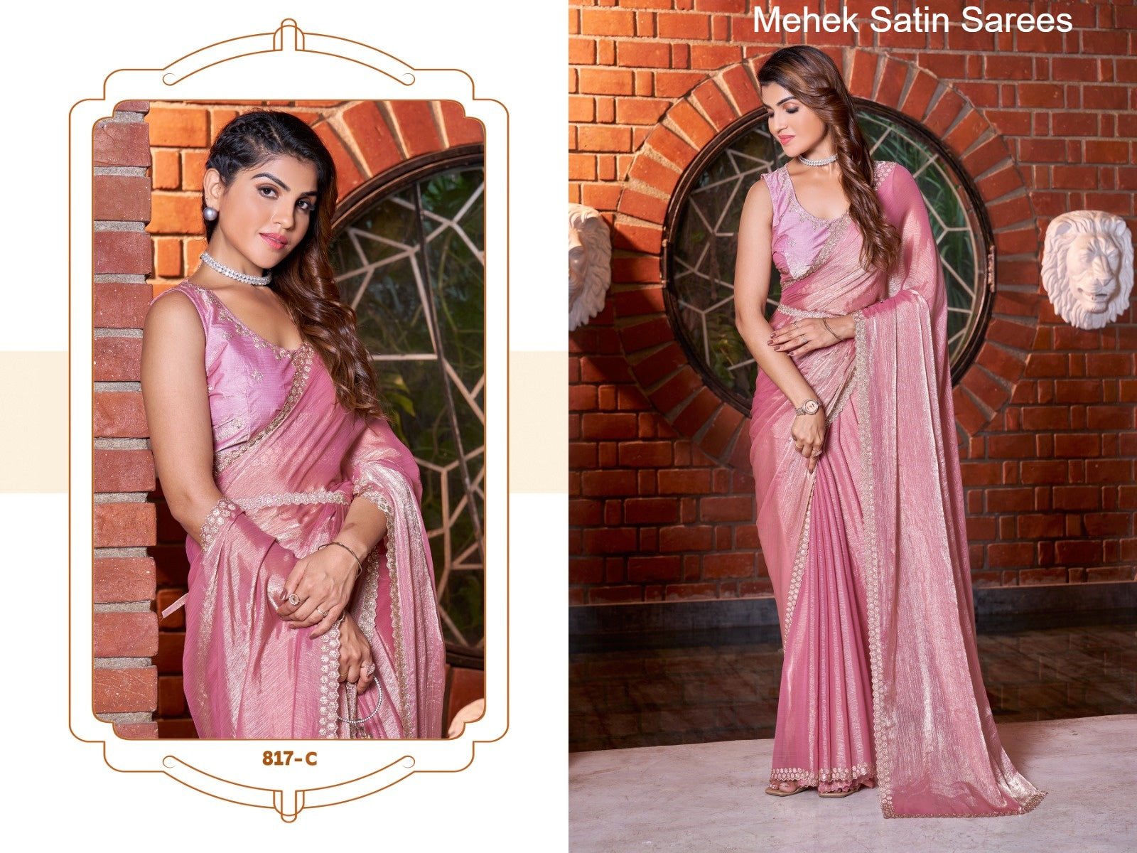 817A To 817E Mehek Satin Sarees Wholesaler Ahmedabad
