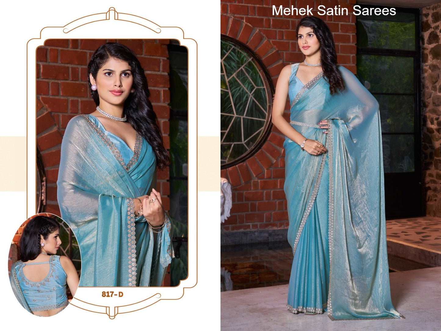 817A To 817E Mehek Satin Sarees Wholesaler Ahmedabad