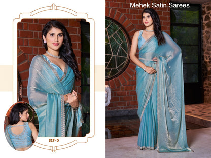 817A To 817E Mehek Satin Sarees Wholesaler Ahmedabad