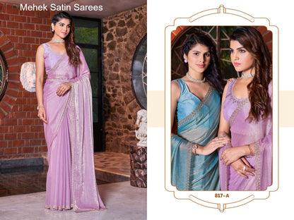 817A To 817E Mehek Satin Sarees Wholesaler Ahmedabad