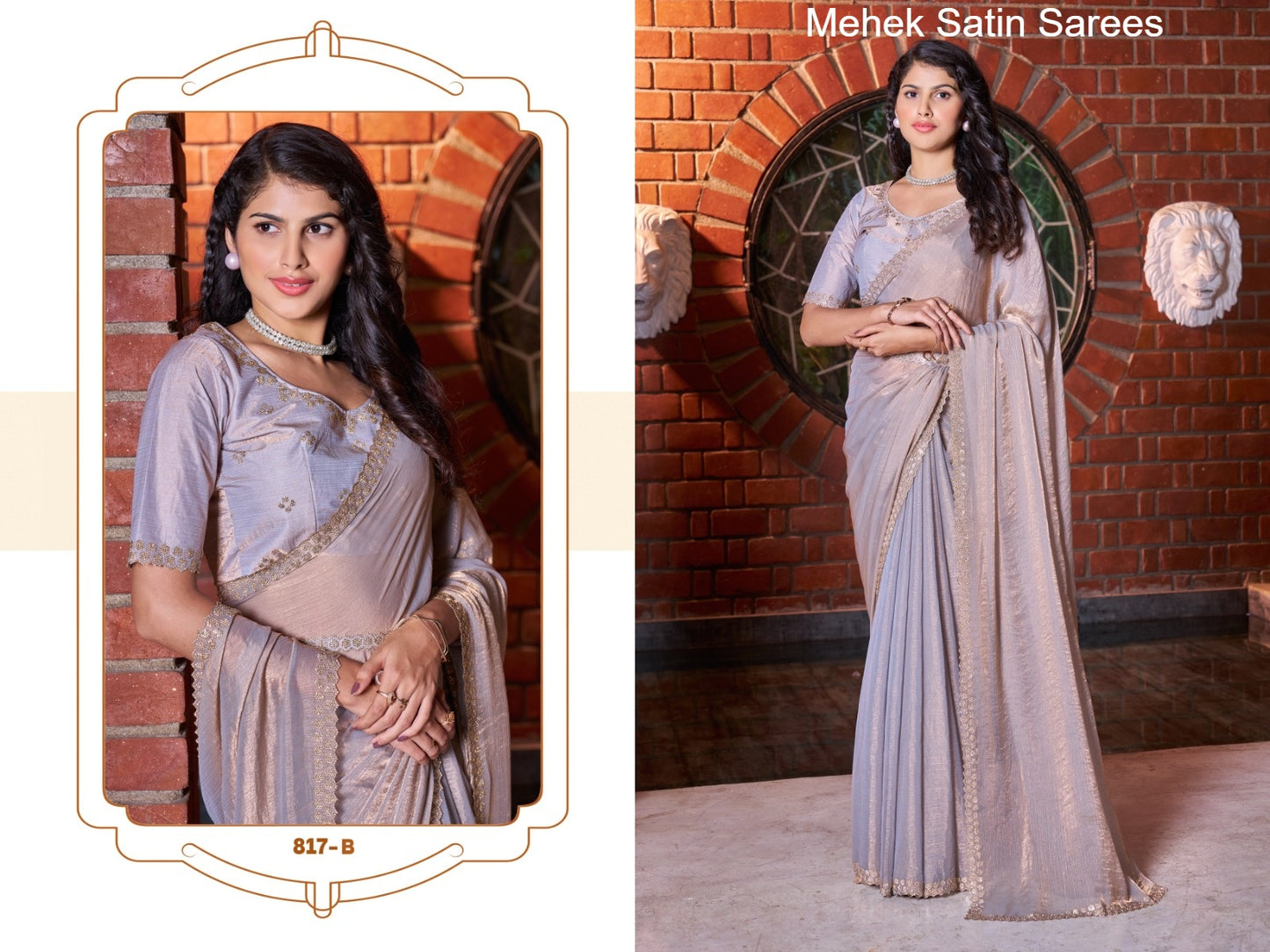 817A To 817E Mehek Satin Sarees Wholesaler Ahmedabad