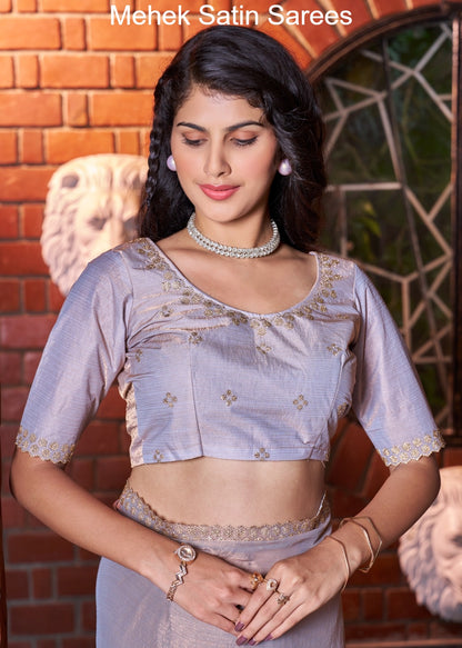 817A To 817E Mehek Satin Sarees Wholesaler Ahmedabad
