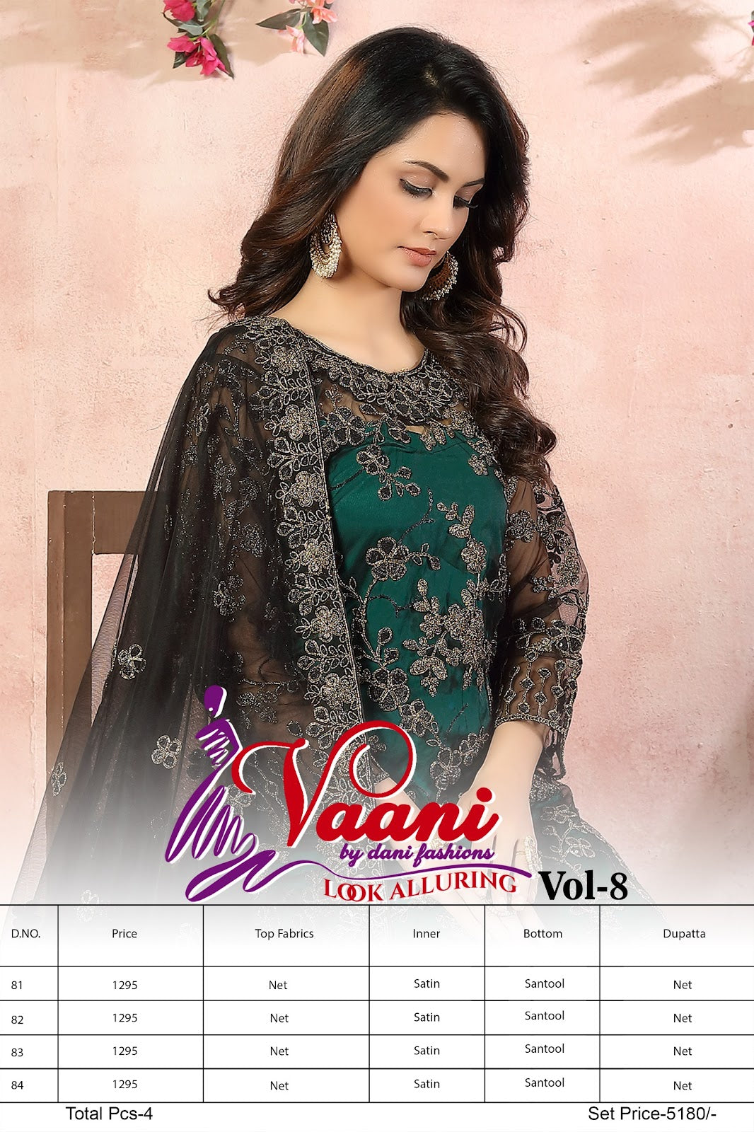 81 To 84 Vol 8 Vaani Net Pakistani Salwar Suits Wholesale