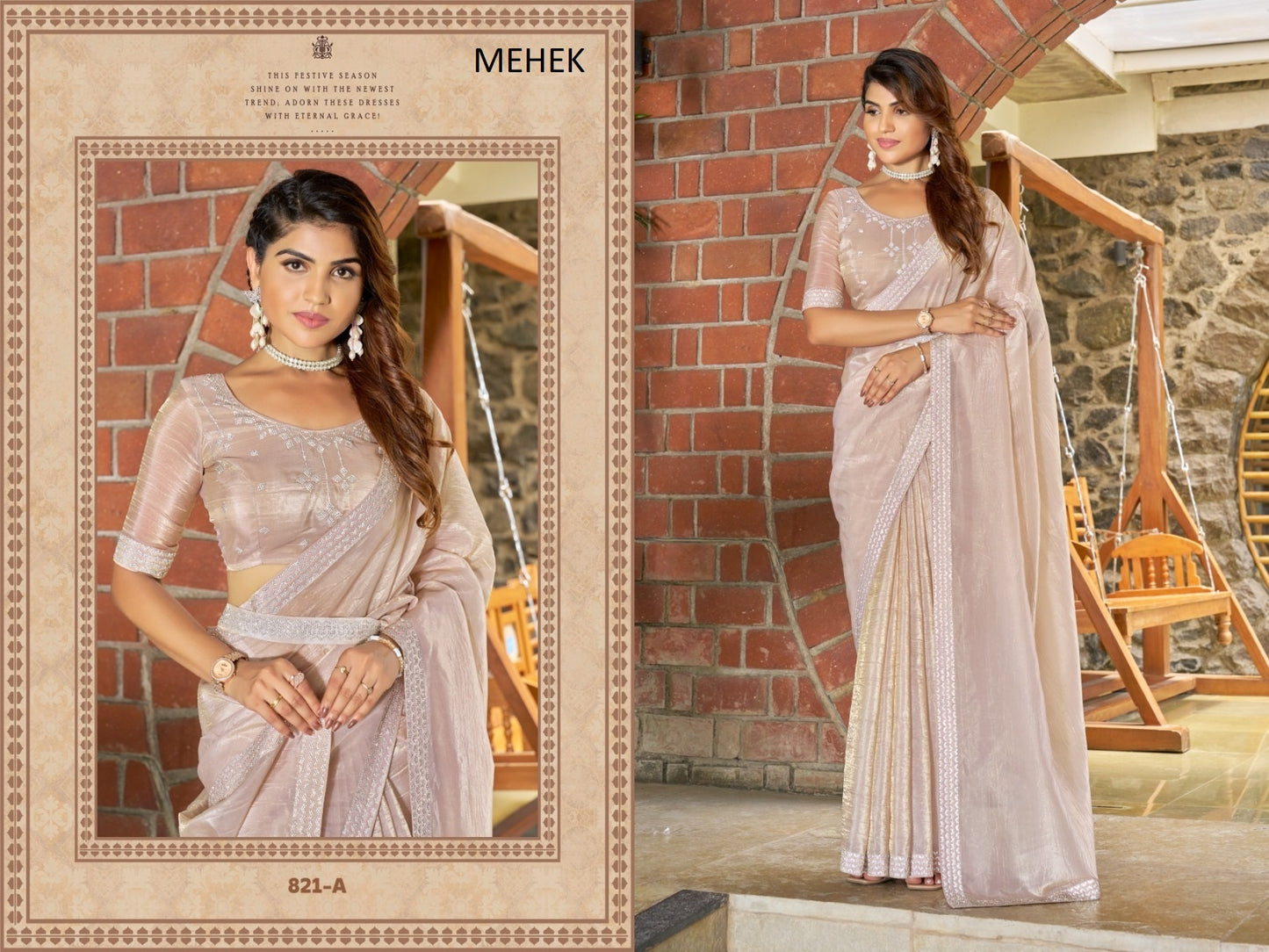 821Abcde Mehek Crush Sarees Manufacturer Gujarat