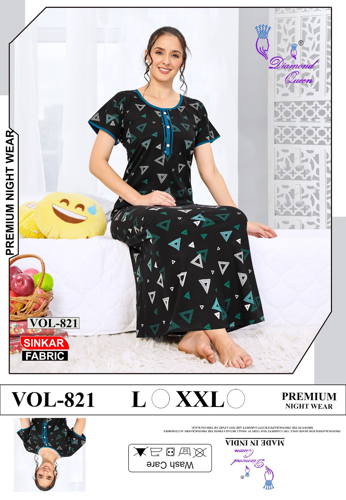 821 Diamond Queen Sinker Night Gowns Supplier Ahmedabad
