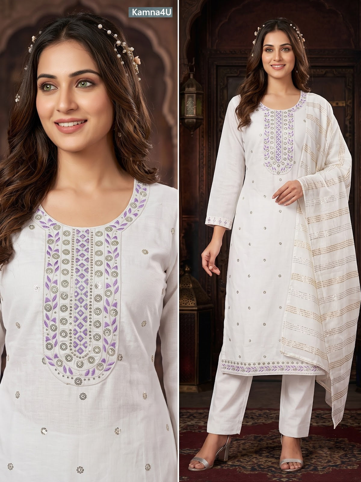8300 Series Kamna4U Roman Readymade Pant Style Suits Wholesaler Gujarat